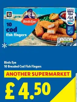 Lidl Birds Eye 10 Breaded Cod Fish Fingers offer