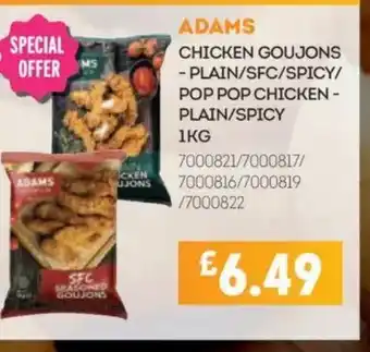 Bestway Adams chicken goujons - plain/sfc/spicy/ pop pop chicken - plain/spicy offer