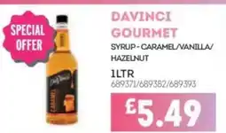 Bestway Davinci gourmet syrup-caramel/vanilla/ hazelnut offer