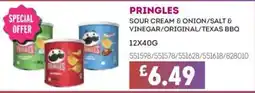 Bestway PRINGLES Sour cream & onion/salt & vinegar/original/texas bbq offer