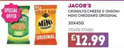 Bestway JACOB'S Crinklys cheese & onion/ mini cheddars original offer