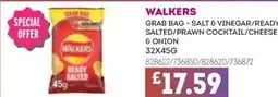 Bestway WALKERS Grab bag - salt & vinegar/ready salted/prawn cocktail/cheese & onion offer