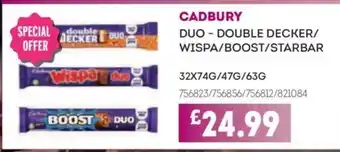Bestway CADBURY Duo-double decker/ wispa/boost/starbar offer