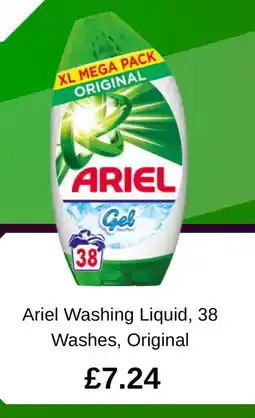 Asda Ariel Washing Liquid, 38 Washes, Original offer