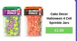 Morrisons Cake Decor Halloween 4 Cell Sprinkle Jars offer