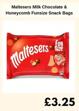 Sainsbury's Maltesers Milk Chocolate & Honeycomb Funsize Snack Bags offer