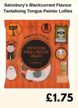 Sainsbury's Sainsbury's Blackcurrant Flavour Tantalising Tongue Painter Lollies offer