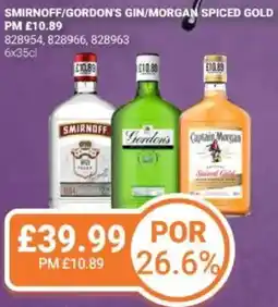 Bestway Smirnoff/gordon's gin/morgan spiced gold offer