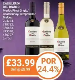 Bestway CASILLERO/ DEL DIABLO Merlot/Pinot Grigio/ Chardonnay/Tempranillo/ Malbec offer