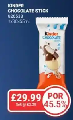 Bestway Kinder chocolate stick offer