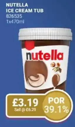 Bestway Nutella ice cream tub offer