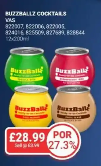 Bestway Buzzballz cocktails offer