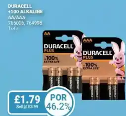 Bestway Duracell +100 alkaline AA/AAA offer
