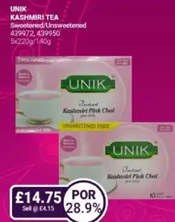 Bestway UNIK Kashmiri tea sweetened/unsweetened offer