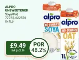 Bestway ALPRO UNSWEETENED Soya/Oat offer