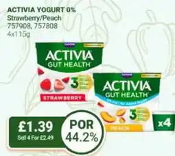 Bestway ACTIVIA YOGURT 0% Strawberry/Peach offer