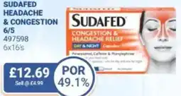 Bestway Sudafed headache & congestion 6/5 offer
