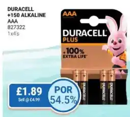 Bestway Duracell +150 alkaline AAA offer