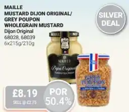 Bestway Maille mustard dijon original/ grey poupon wholegrain mustard Dijon Original offer