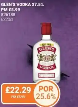 Bestway Glen's vodka 37.5% offer