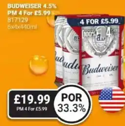 Bestway Budweiser 4.5% offer
