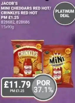 Bestway Jacob's mini cheddars red hot/ crinklys red hot offer