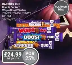 Bestway CADBURY DUO Double Decker/ Wispa/Boost/Starbar offer