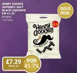 Bestway Henry goodes superbly soft black liquorice offer
