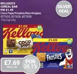Bestway KELLOGG'S Cereal bar Coco Pops/Frosties/Rice Krispies offer