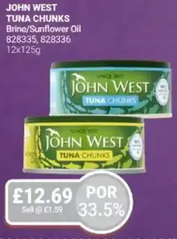 Bestway JOHN WEST TUNA CHUNKS Brine/Sunflower Oil offer