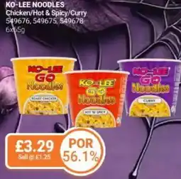 Bestway KO-LEE NOODLES Chicken/Hot & Spicy/Curry offer