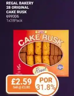 Bestway Regal bakery 28 original cake rusk offer