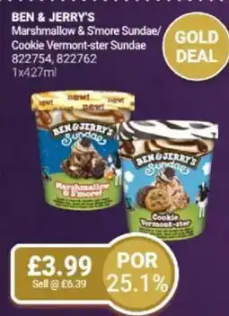 Bestway BEN & JERRY'S Marshmallow & S'more Sundae/ Cookie Vermont-ster Sundae offer
