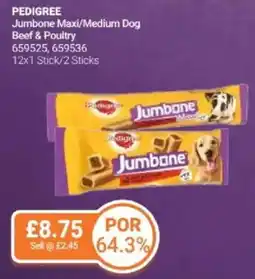 Bestway PEDIGREE Jumbone Maxi/Medium Dog Beef & Poultry offer
