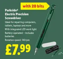 Lidl Parkside Electric Precision Screwdriver offer