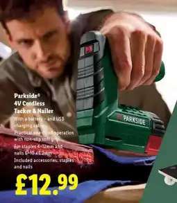 Lidl Parkside 4V Cordless Tacker & Nailer offer