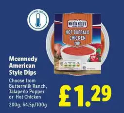 Lidl MCENNEDY American-Style Dips offer