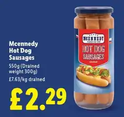 Lidl Mcennedy Hot Dog Sausages offer