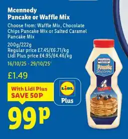 Lidl Mcennedy Pancake or Waffle Mix offer
