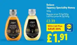 Lidl Deluxe Squeezy Speciality Honey offer