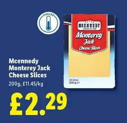 Lidl Mcennedy Monterey Jack Cheese Slices offer