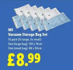 Lidl W5 Vacuum Storage Bag Set offer