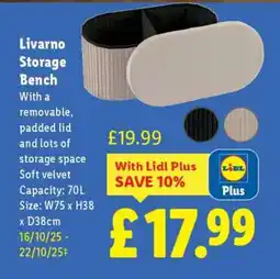 Lidl Livarno Storage Bench offer