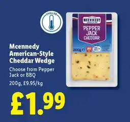 Lidl MCENNEDY American-Style Cheddar Wedge offer