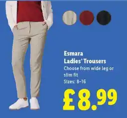 Lidl ESMARA Ladies' Trousers offer