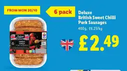 Lidl Deluxe British Sweet Chilli Pork Sausages offer