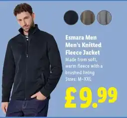 Lidl Esmara Men’s Knitted Fleece Jacket offer