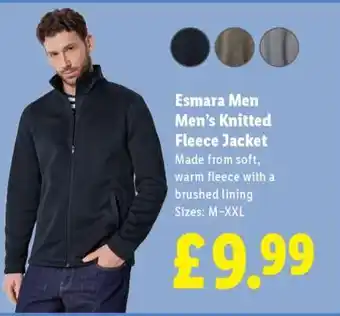 Lidl Esmara Men’s Knitted Fleece Jacket offer