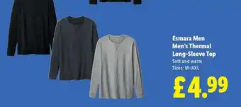 Lidl Esmara Men Men's Thermal Long-Sleeve Top offer