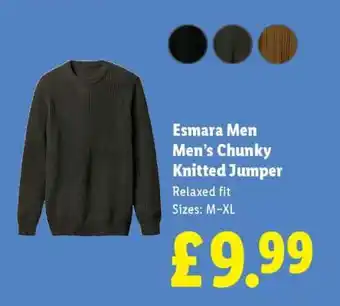 Lidl Esmara Men’s Chunky Knitted Jumper offer